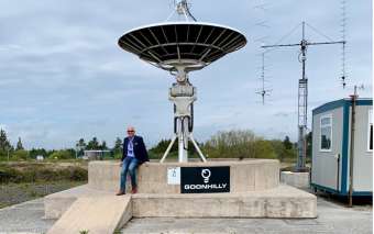 John Beckner Horizon Technologies CEO in front of the initial Amber Ground Station